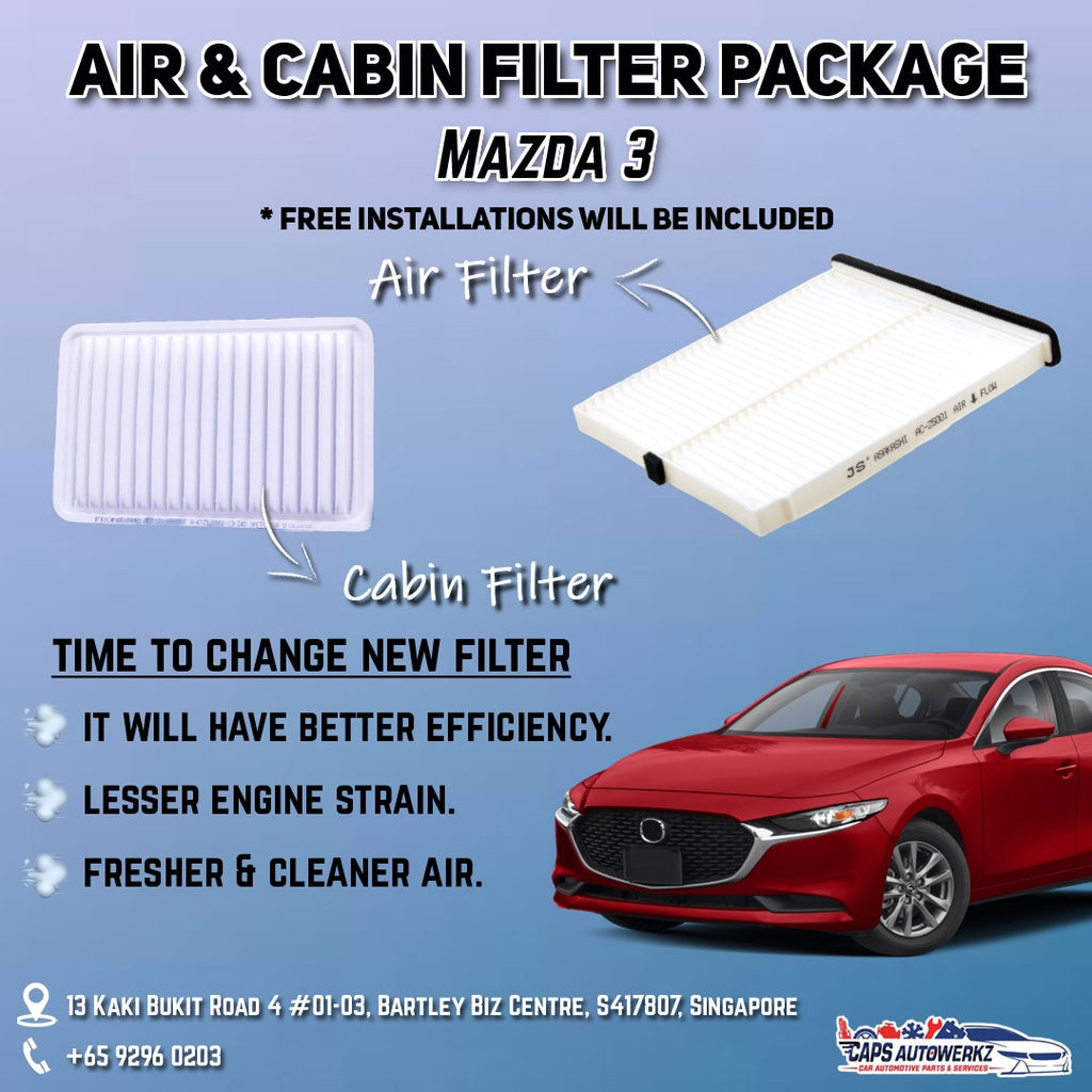 Mazda 3 Air And Aircon Filter Package Comes With Free Installation