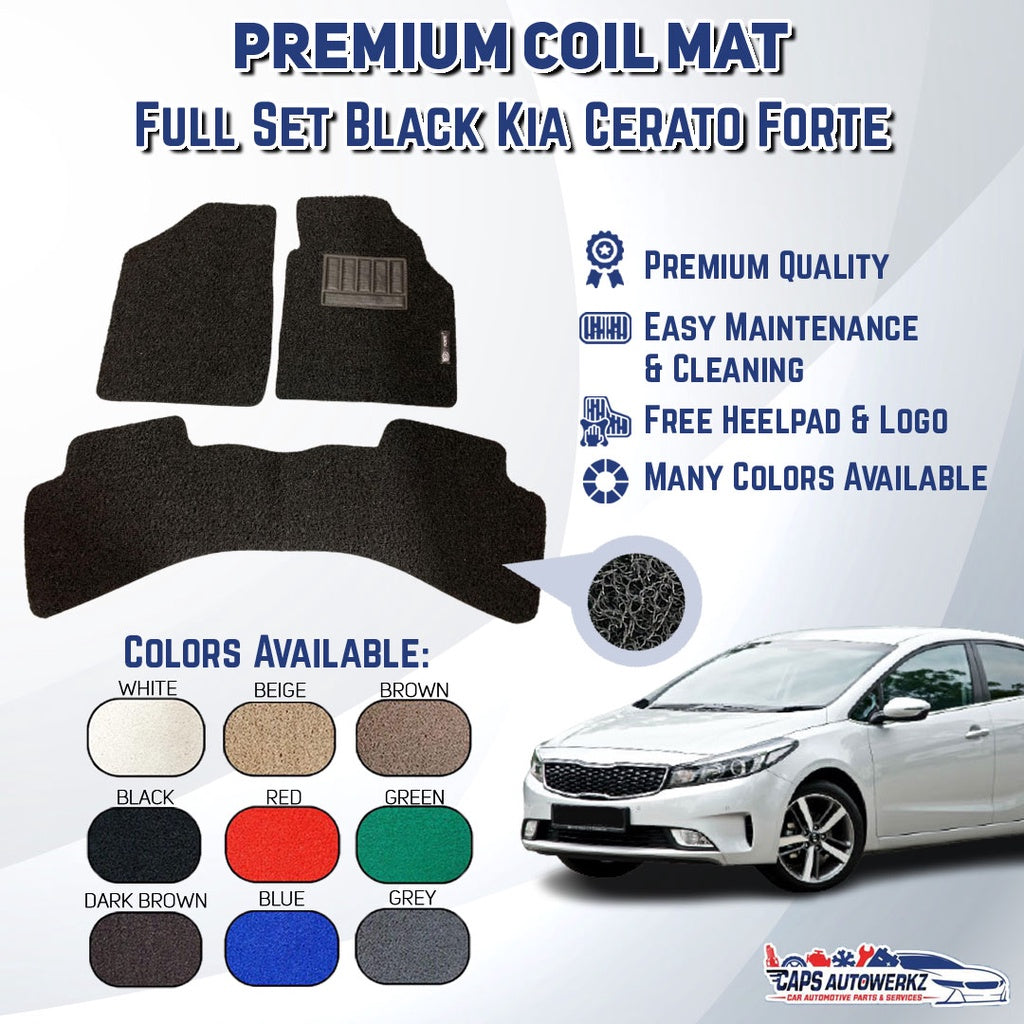 Premium Customized Single Color Coil Car Mats Kia Cerato Forte
