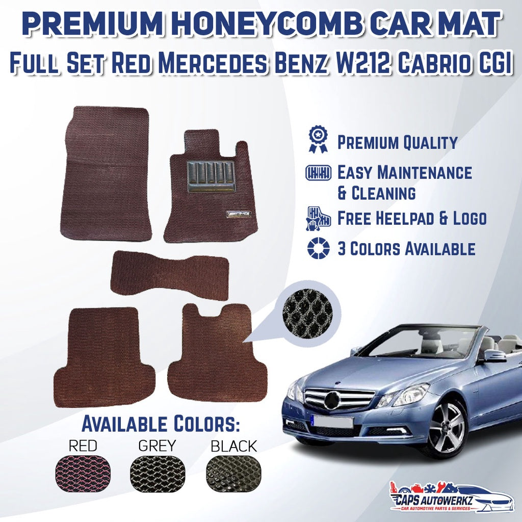 Premium Customized Honey Comb Car Mats Mercedes Benz W212 Cabrio CGI