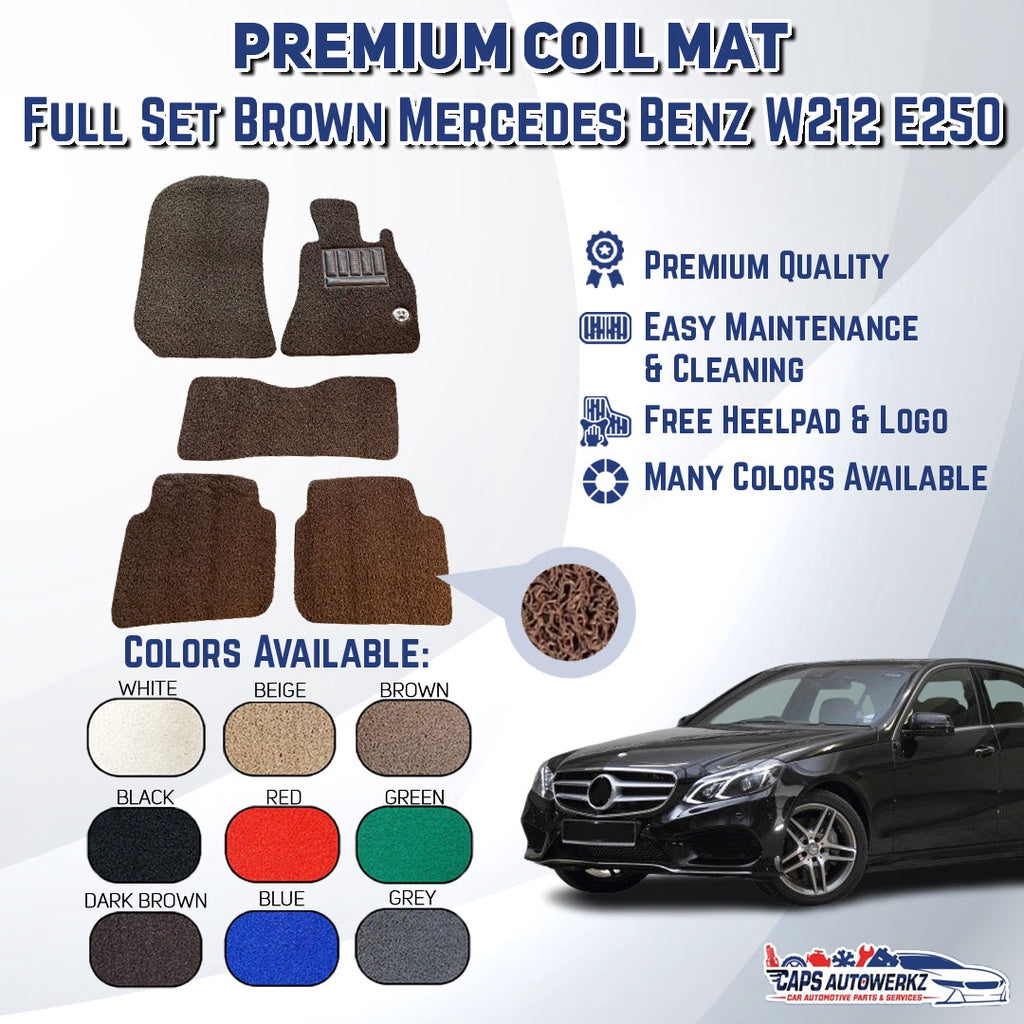 Premium Customized Single Color Coil Car Mats Mercedes Benz W212 E250