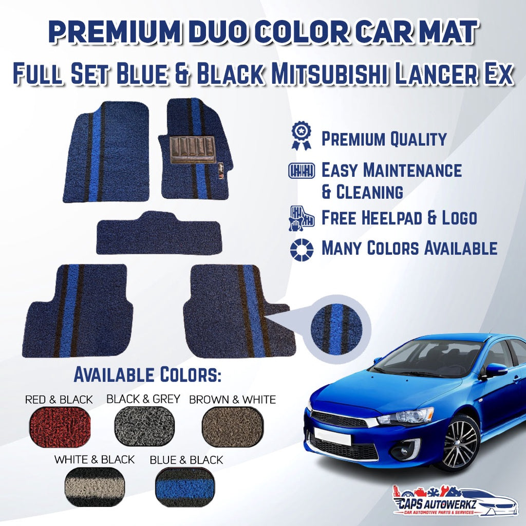 Premium Customized Duo Tone Color Coil Car Mats Mitsubishi Lancer Ex