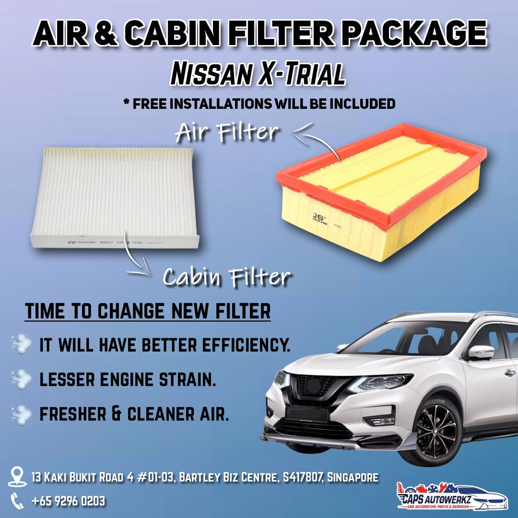 Nissan X-Trial Air And Aircon Filter Package Comes With Free Installation