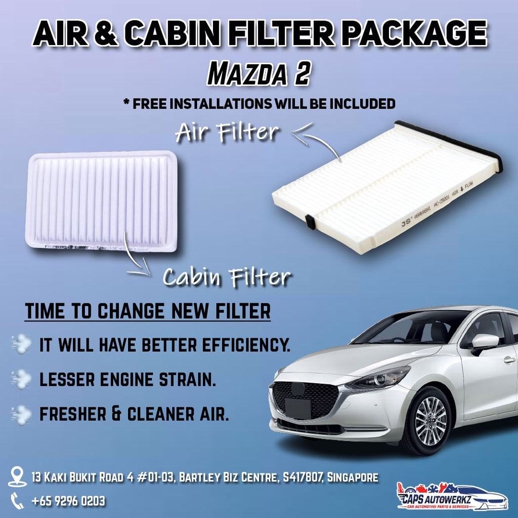 Mazda 2 Air And Aircon Filter Package Comes With Free Installation