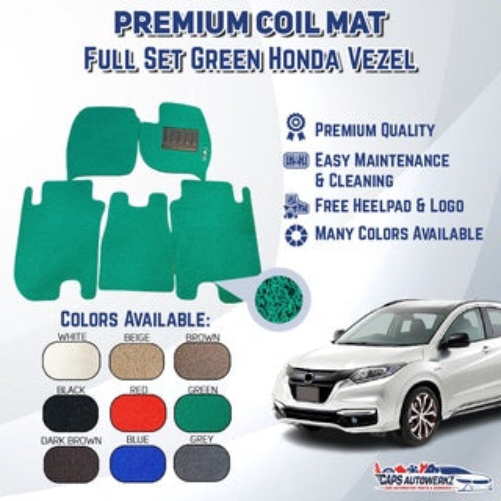 Premium Customized Single Color Coil Car Mats Honda Vezel