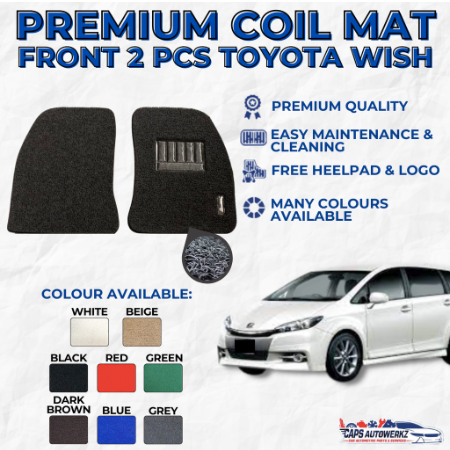 Premium Customized Single Color Coil Car Mats Toyota Wish