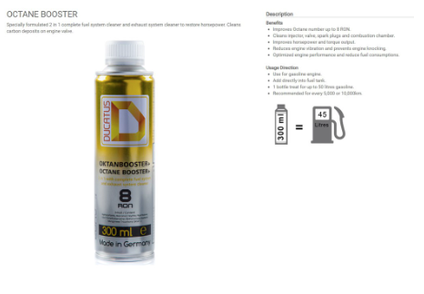 2 in 1 Octane Booster | Increase fuel efficiency | Increase horsepower and FUEL RON