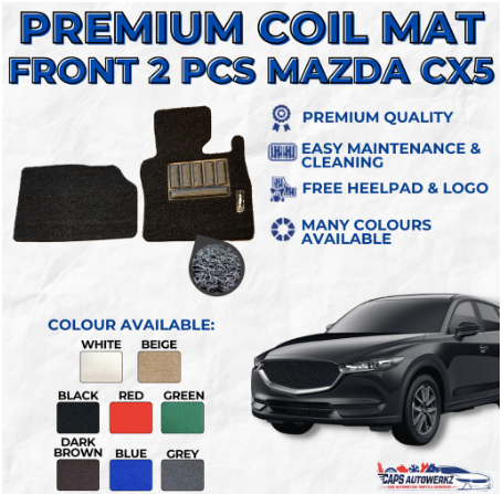 Premium Customized Single Color Coil Car Mats Mazda CX5