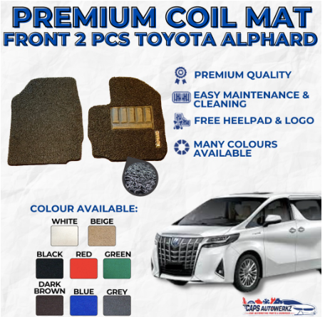 Premium Customized Single Color Coil Car Mats Toyota Alphard