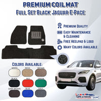 JAGUAR E-PACE Premium Customized Coil Car Mats | Car Floor Mats / Carpet Carmat Antislip Water proof