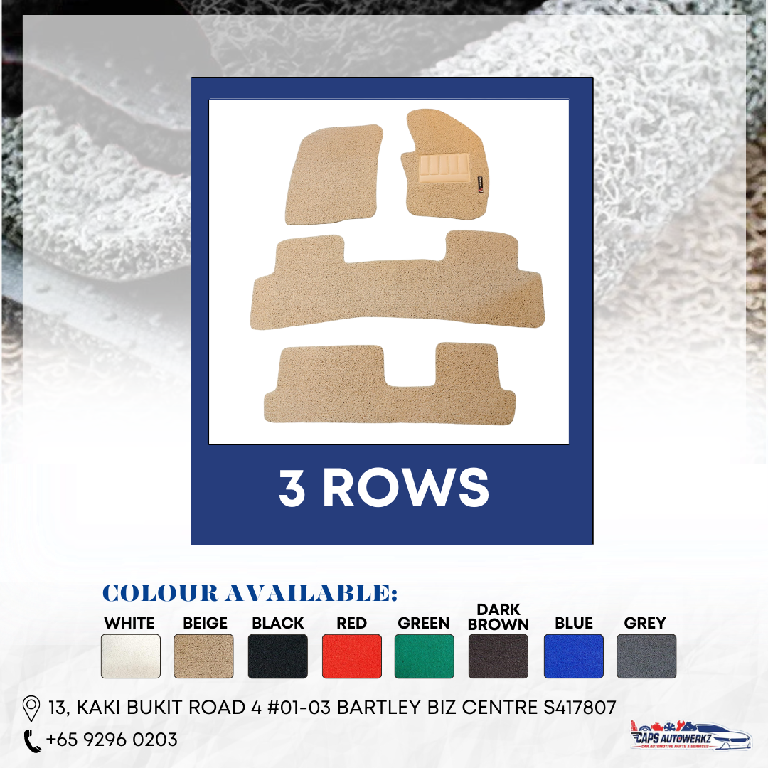 Premium Customized Single Color Coil Car Mats (Available for Single Driver & Whole Set [Front and Rear])