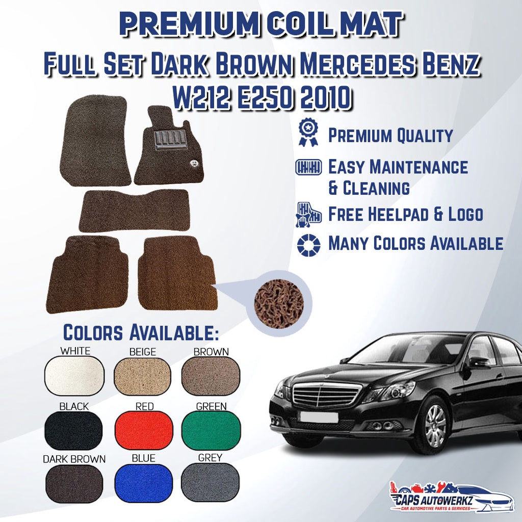 MERCEDES BENZ E250 Premium Customized Single Color Coil Car Mat Set | Car Floor Mats/Carpets Carmat