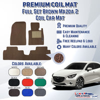 MAZDA 2 Premium Customized Single Color Coil Car Mats | Car Floor Mats / Carpet Carmat