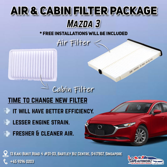 Mazda 3 Air And Aircon Filter Package Comes With Free Installation
