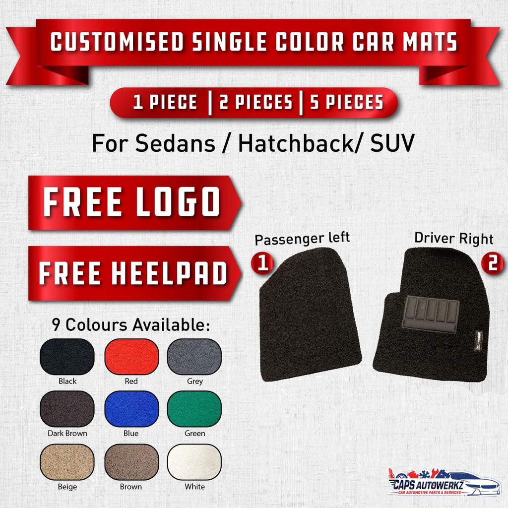 Premium Customized Driver & Front Passengee Car Mats |  Anti-slip Coil Mat Floor Mats Carmat Carpet