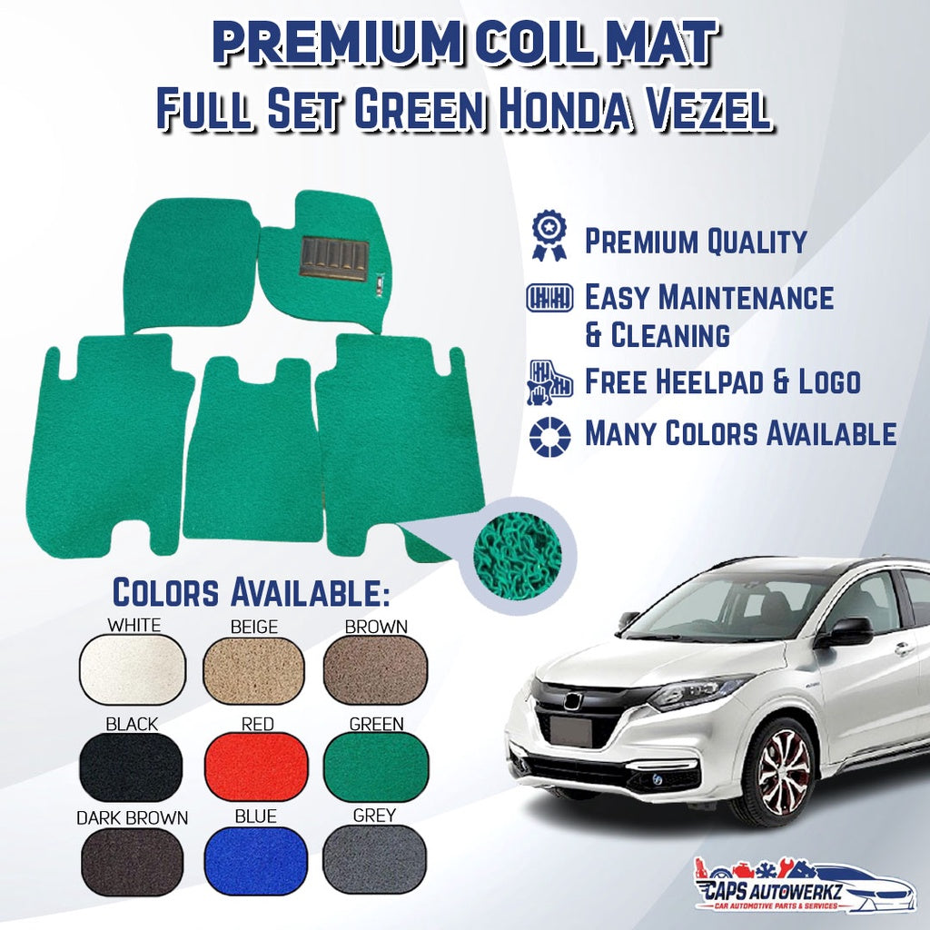 HONDA VEZEL / HRV (RU MODEL) Premium Customized Single Color Coil Car Mat | Floor Mat/Carpet Carmat