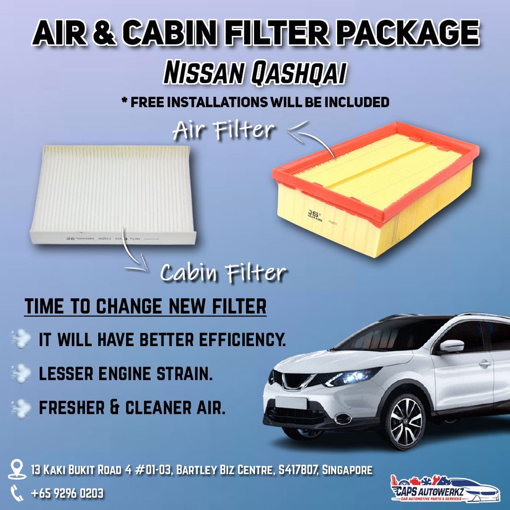 Nissan Qashqai Air And Aircon Filter Package Comes With Free Installation
