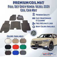 HONDA VEZEL/ HR-V (RV) Customized Single Color Coil Car Mats | Car Floor Mat / Carpets Carmat