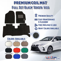 TOYOTA VIOS Premium Customized Single Color Coil Car Mats | Car Floor Mat/Carpets Waterproof