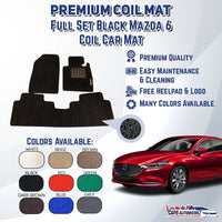 MAZDA 6 Premium Customized Single Color Coil Car Mat Set | Car Floor Mats/Carpets Anti-slip