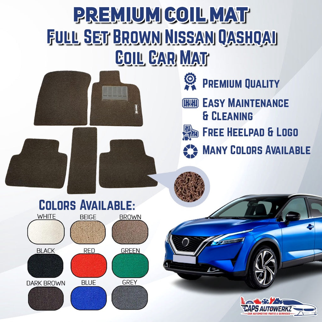 NISSAN QASHQAI Premium Customized Single Color Coil Car Mats | Car Floor Mats / Carpet Carmat
