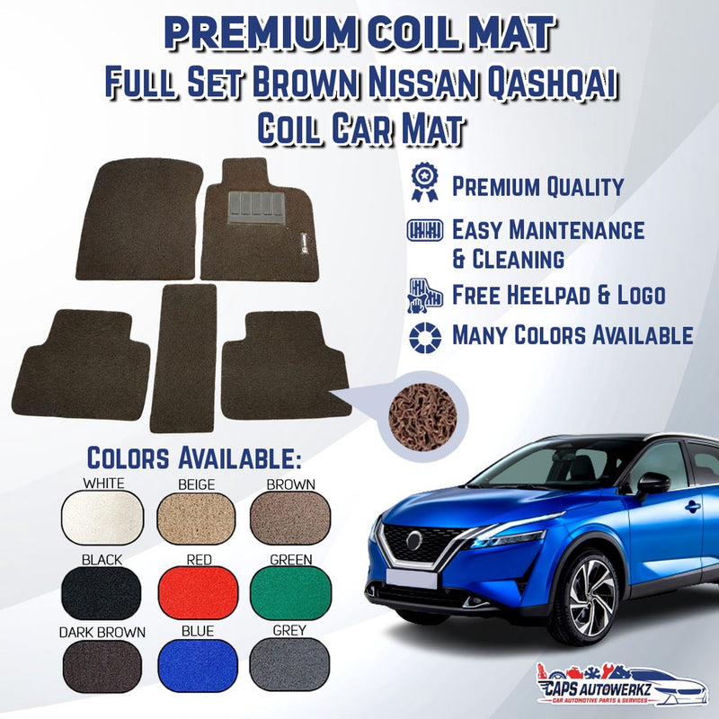 NISSAN QASHQAI Premium Customized Single Color Coil Car Mats | Car Floor Mats / Carpet Carmat
