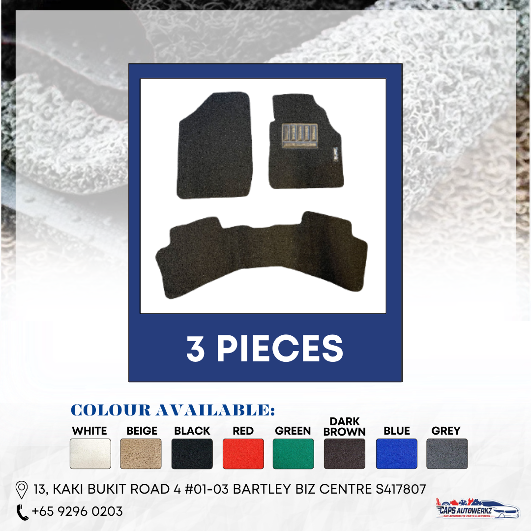 Premium Customized Single Color Coil Car Mats (Available for Single Driver & Whole Set [Front and Rear])