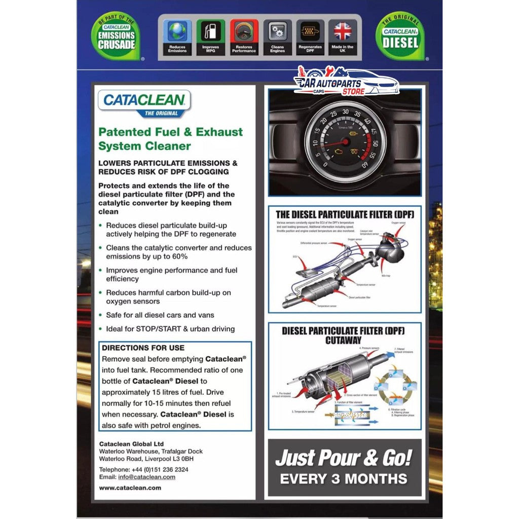 CATACLEAN Petrol / Diesel / Hybrid 500ml | Complete Fuel & Exhaust System Cleaner/ Injector