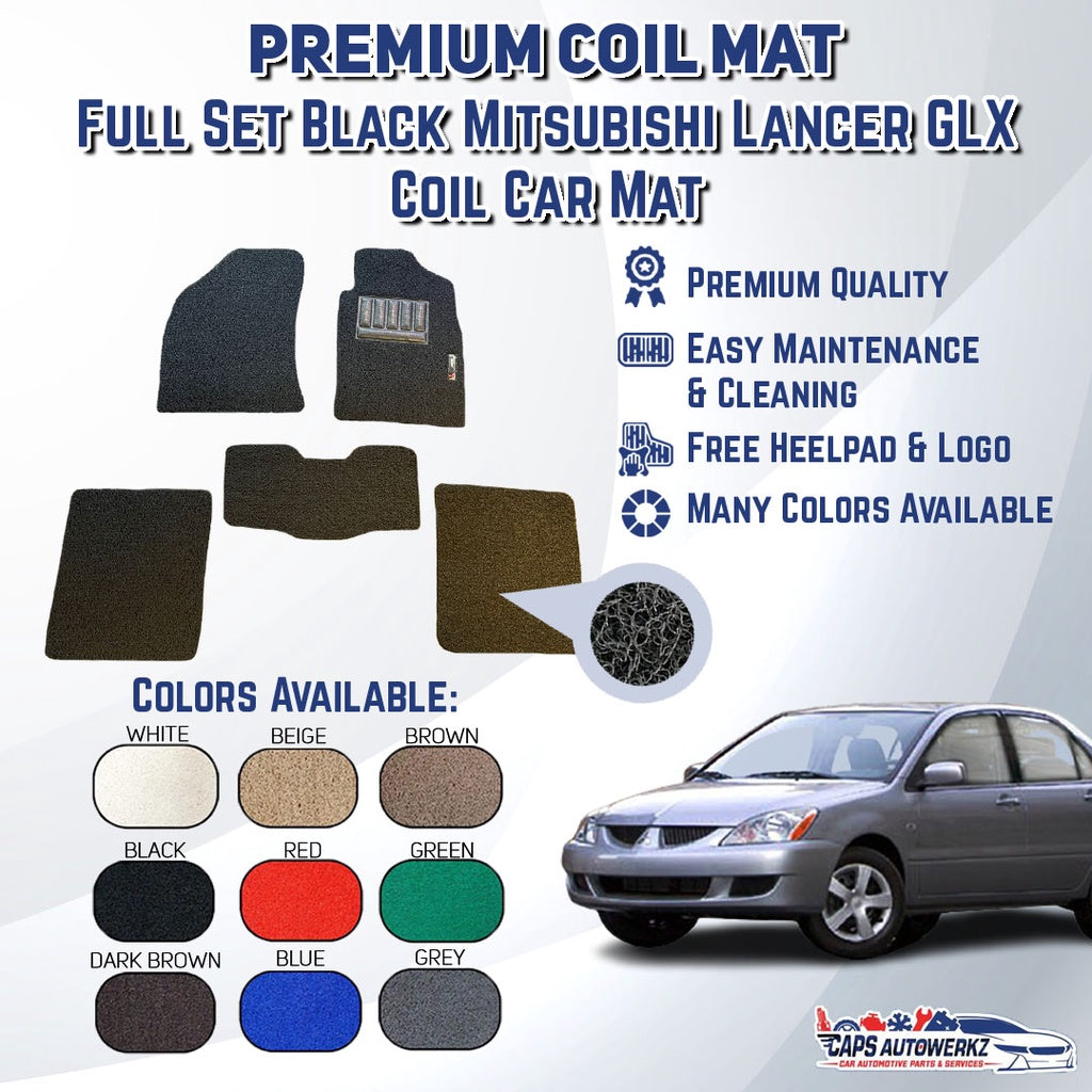 Mitsubishi Lancer GLX Premium Customized Single Color Coil Car Mats | Car Floor Mats / Carpet Carmat