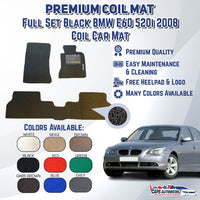 BMW E60 520i Premium Customized Single Color Coil Car Mats (3pcs) | Car Floor Mats / Carpet Carmat