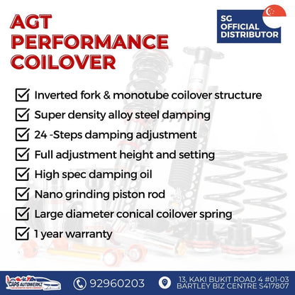 AGT PERFORMANCE COILOVER With Installation | Suitable for Asian & Continental Cars