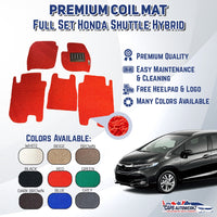 HONDA SHUTTLE Premium Customized Coil Car Mat Set (Petrol/ Hybrid) | Floor Mats / Carpet Carmat