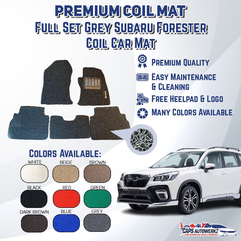 SUBARU FORESTER Premium Customized Single Color Coil Car Mats | Car Floor Mats/Carpets Waterproof