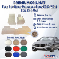MERCEDES BENZ E-CLASS Premium Customized Single Color Coil Car Mat Set | Car Floor Mats / Carpet
