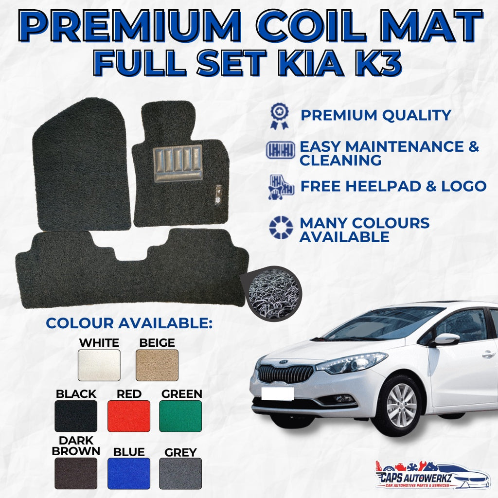 KIA CERATO K3 Premium Customized Single Color Coil Car Mats | Car Floor Mats/Carpet Carmat