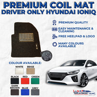 HYUNDAI IONIQ HYBRID Premium Customized Single Color Coil Car Mats Set | Floor Mat/Carpet Waterproof