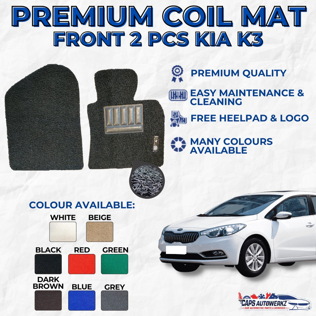 KIA CERATO K3 Premium Customized Single Color Coil Car Mats | Car Floor Mats/Carpet Carmat