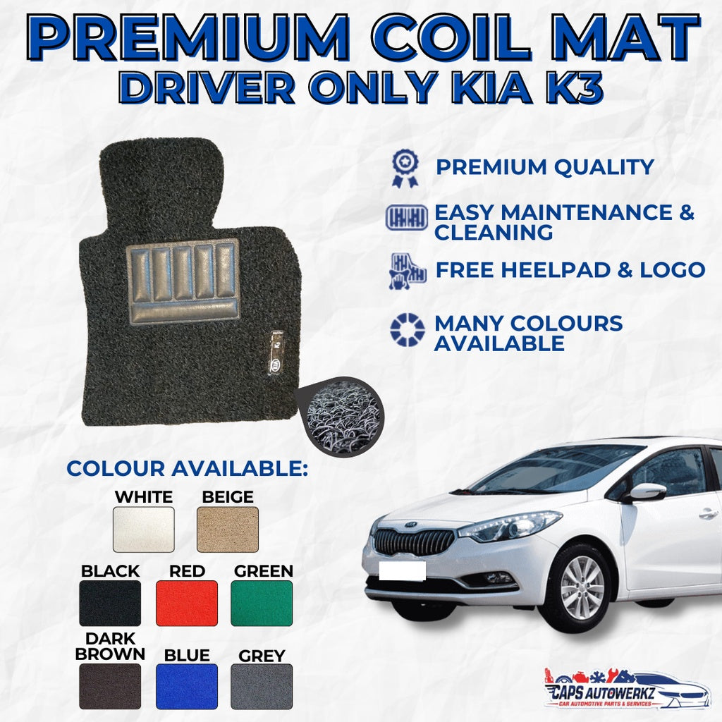 KIA CERATO K3 Premium Customized Single Color Coil Car Mats | Car Floor Mats/Carpet Carmat