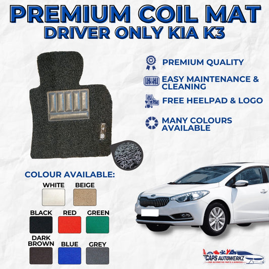 KIA CERATO K3 Premium Customized Single Color Coil Car Mats | Car Floor Mats/Carpet Carmat