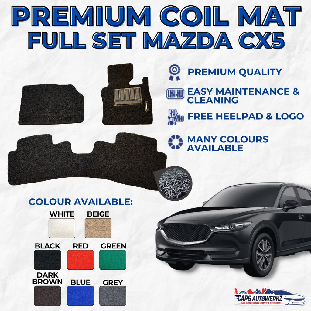 MAZDA CX-5 Premium Customized Single Color Coil Car Mats | Car Floor Mats / Carpet Carmat CX5