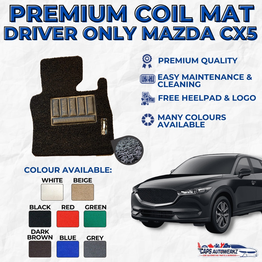MAZDA CX-5 Premium Customized Single Color Coil Car Mats | Car Floor Mats / Carpet Carmat CX5