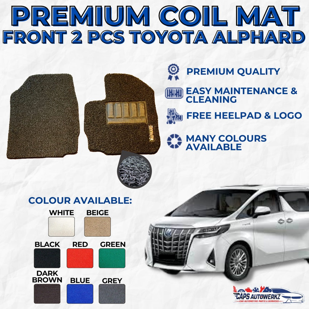 TOYOTA ALPHARD / VELLFIRE Premium Customized Single Color Coil Car Mat Set | Car Floor Mats / Carpet
