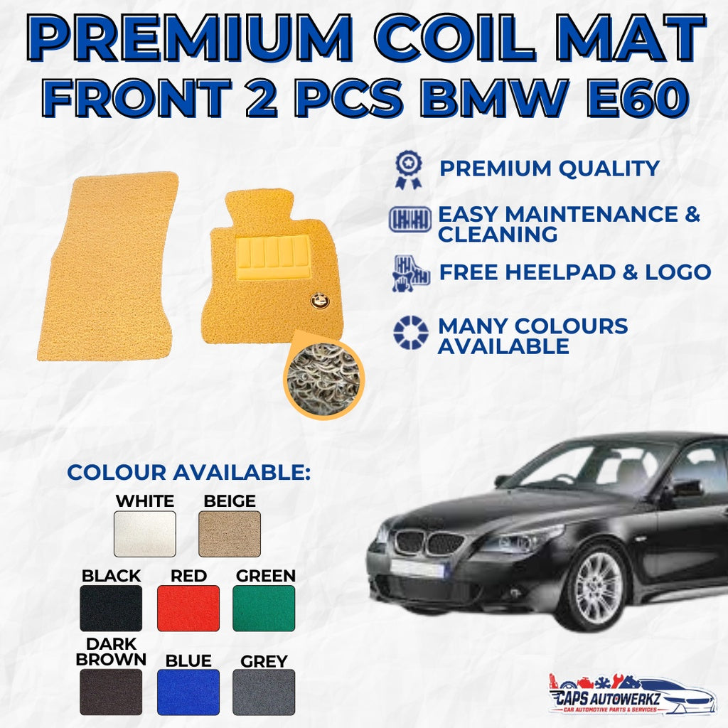 BMW E60 Premium Customized Single Color Coil Car Mats | Car Floor Mats / Carpet Carmat