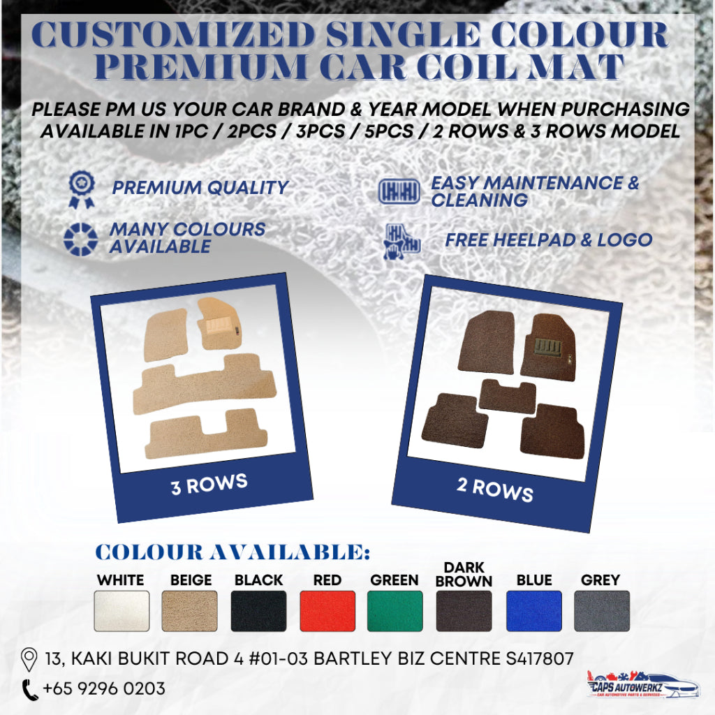 Premium Customized Car Mats Set for All Car Model /Anti-slip Waterproof Mat / Car Coil Mat / PM Car Model & Car Year!