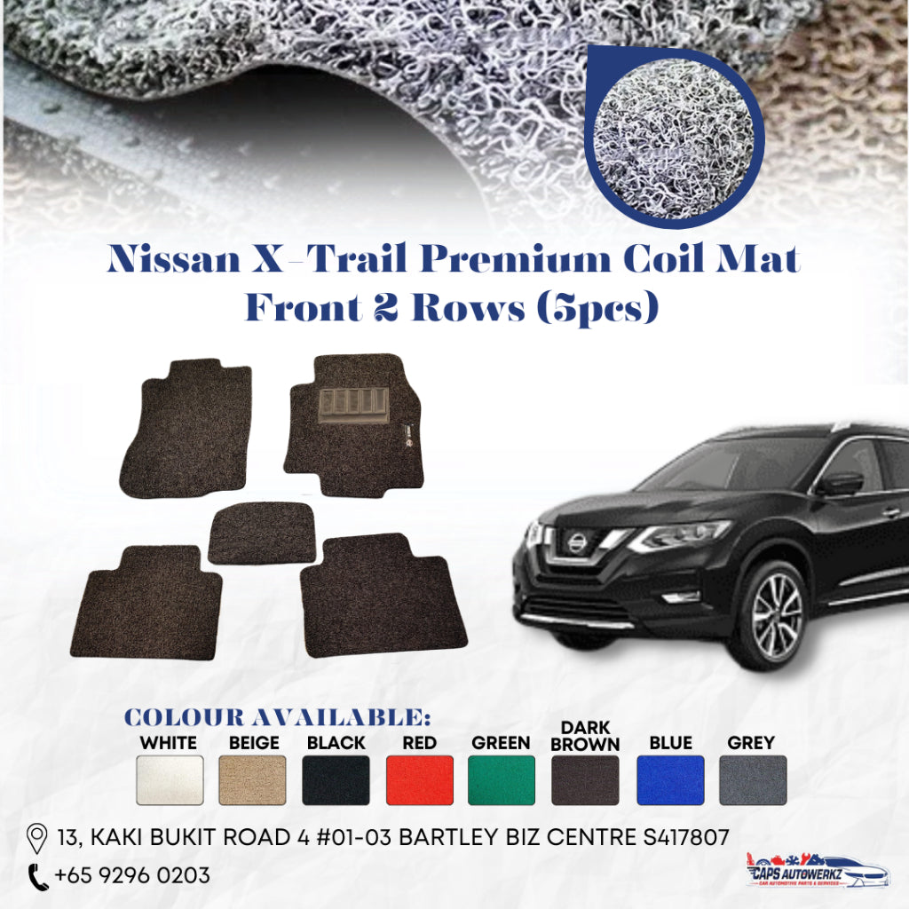 NISSAN X-TRAIL Premium Customized Single Color Coil Car Mats (3pcs) | Car Floor Mats / Carpet Carmat