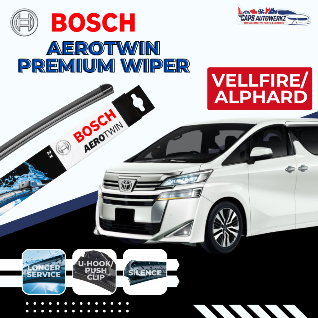 TOYOTA VELLFIRE BOSCH Car Wiper Set & OEM Rear Wiper/ Aerotwin Windshield Premium Wiper Blades