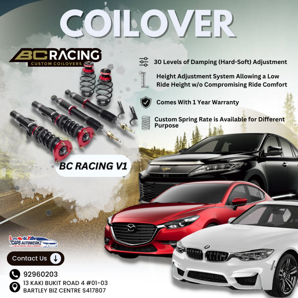[INSTALL INCLUDED] BC Racing V1 Series Coilover Set SG | Adjustable Suspension | Height Adjustable