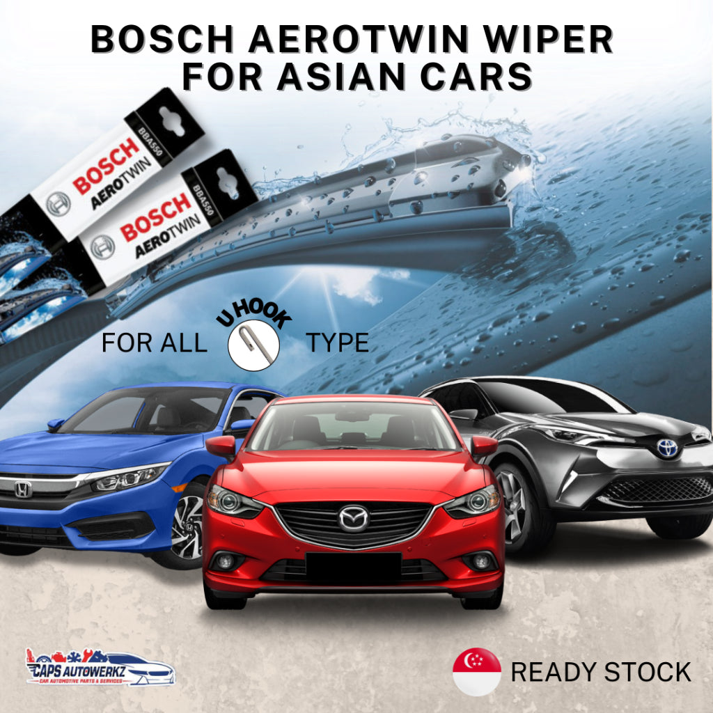 BOSCH Aerotwin Premium Car Wiper Blade 14-28'' [U-Hook] for Asian Cars | Windscreen Wiper | Per Pc
