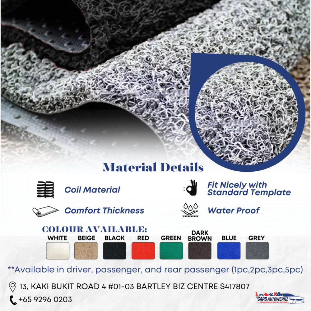 Premium Customized Car Mats Set for All Car Model /Anti-slip Waterproof Mat / Car Coil Mat / PM Car Model & Car Year!