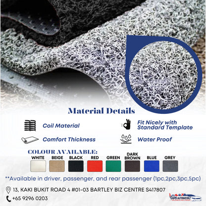 HONDA JAZZ Premium Customized Single Color Coil Car Mats | Car Floor Mats / Carpets