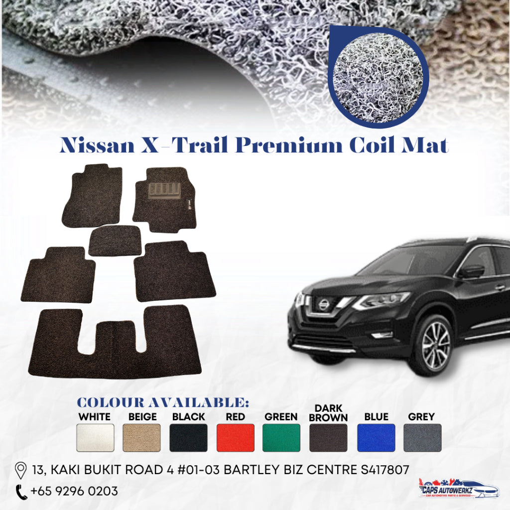 NISSAN X-TRAIL Premium Customized Single Color Coil Car Mats (3pcs) | Car Floor Mats / Carpet Carmat